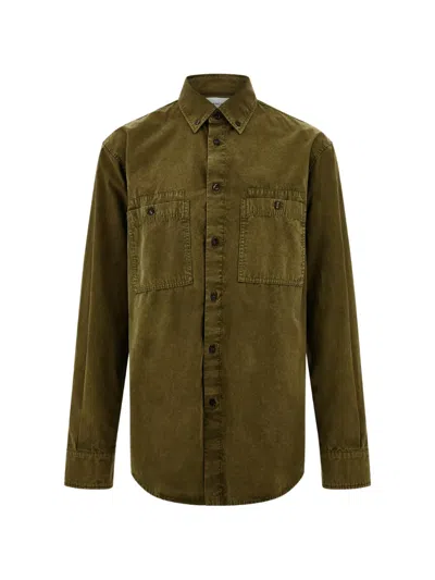 Ferragamo Button-down Work Shirt In Green