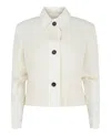 Ferragamo Buttoned Cropped Jacket In Neutral