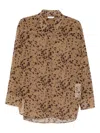 Ferragamo Buttoned Patterned Shirt In Brown