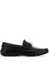 Ferragamo Black Loafers With Ganicini Plaque On The Front In Leather Man In 黑色