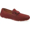 Ferragamo Men's Byte Suede Driving Shoes In College Red