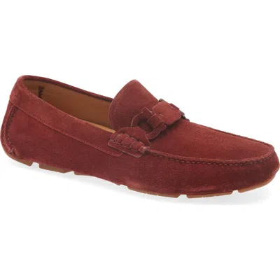 Ferragamo Men's Byte Suede Driving Shoes In College Red