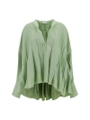 Ferragamo Pleated Tunic In Green