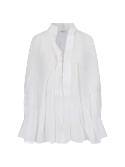 Ferragamo Caftan Silk Shirt In White