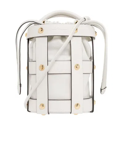 FERRAGAMO SALVATORE FERRAGAMO STUD DETAILED CAGE BAG