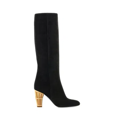 FERRAGAMO SALVATORE FERRAGAMO CAGE HEEL BOOTS