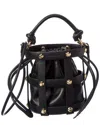 Ferragamo Cage Small Leather Bucket Bag In Black