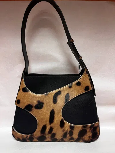 Ferragamo Calf Hair Bag In Black