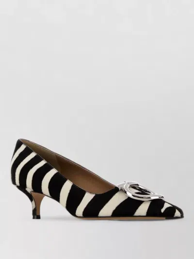 Ferragamo Calf Hair Lara 40 Pumps Buckle Stripe In Multi