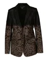 Ferragamo Calf Hair Leopard Blazer In Brown