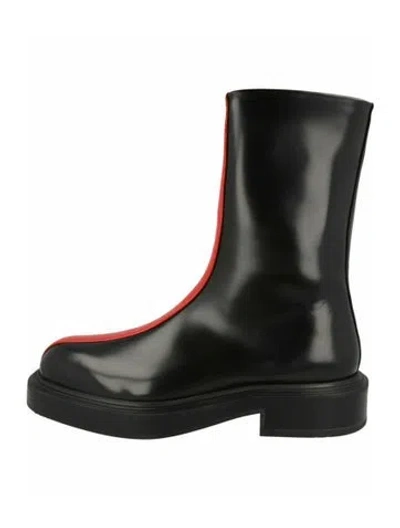 Pre-owned Ferragamo Calf Leather Ankle Boots W/ Tags In Black