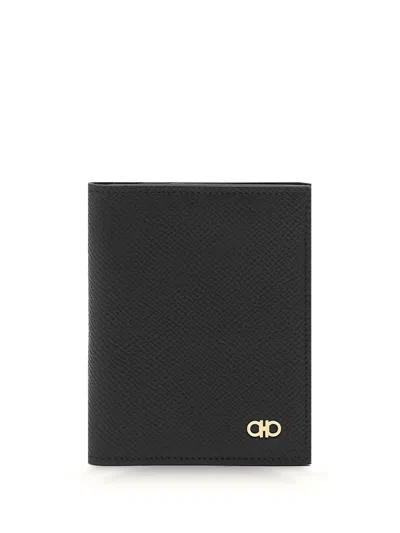 Ferragamo Calf Leather Bi-fold Wallet In Brown