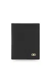 Ferragamo Calf Leather Bi-fold Wallet In Black