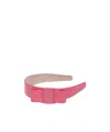 Ferragamo Calf-leather Bow-detail Headband In Pink