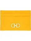 Ferragamo Small Leather Goods Compact Textured Finish In Yellow