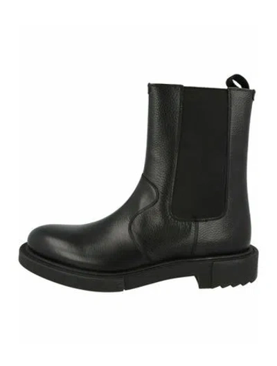 Pre-owned Ferragamo Calf Leather Chelsea Boots W/ Tags In Black