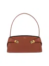 Ferragamo Hug East-west Small Leather Shoulder Bag In Brown