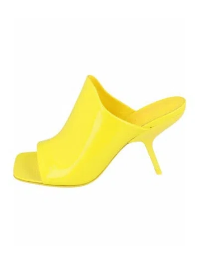 Pre-owned Ferragamo Calf Leather Mules W/ Tags In Yellow