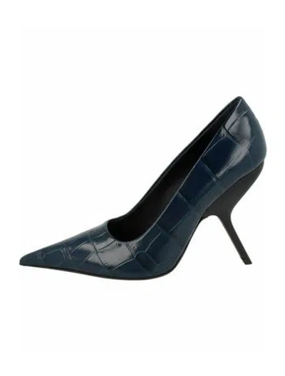 Pre-owned Ferragamo Calf Leather Pumps W/ Tags In Blue