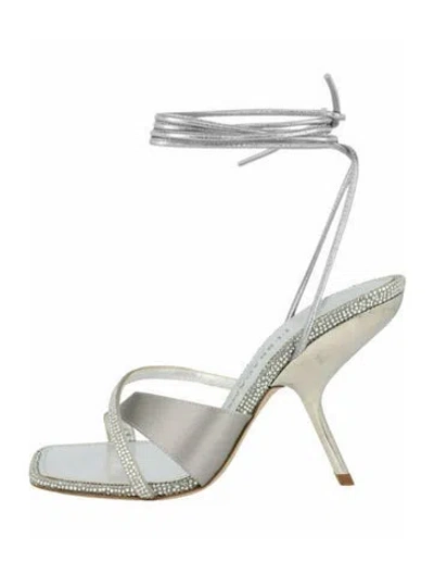 Pre-owned Ferragamo Calf Leather Sandals W/ Tags In Gray