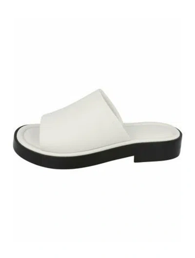 Pre-owned Ferragamo Calf Leather Slides W/ Tags In White