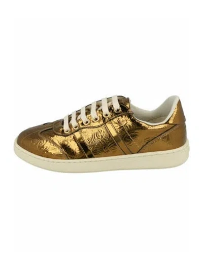 Pre-owned Ferragamo Calf Leather Sneakers W/ Tags In Brown