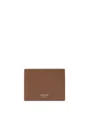 Ferragamo Calf Leather Wallet With Refined Stitching In Brown