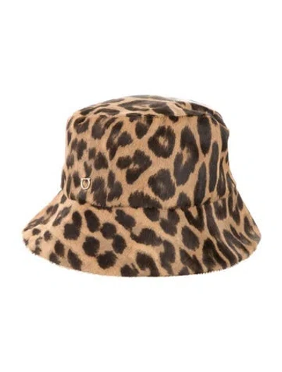 Pre-owned Ferragamo Calf-hair Bucket Hat W/tags In Neutrals