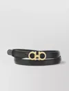 Ferragamo Calfskin Belt Adjustable Gold-tone Buckle