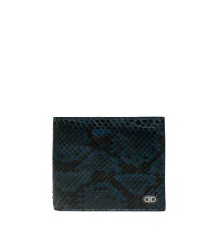 Ferragamo Calfskin Leather Wallet In Black