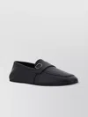 FERRAGAMO CALFSKIN LOAFERS WITH METAL BUCKLE DETAIL
