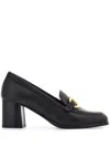 Ferragamo Women's Marlena Gancini Patent Leather Block Heel Loafers In Black