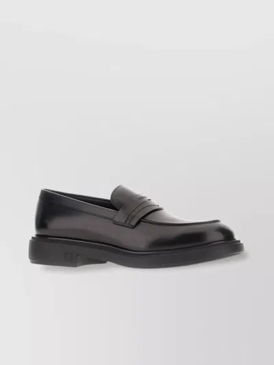 Ferragamo Calligola Loafers In Smooth Leather In Grey