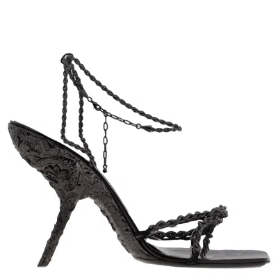 Ferragamo Calypso X5 Bejeweled Sandals In Black