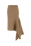 Ferragamo Camel Stretch Alpaca Blend Skirt In Light Brown