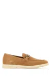 Ferragamo Cosimo Loafers With Metal Buckle Detail In Lightcam