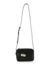 Ferragamo Camera Case S Black Crossbody Bag With Gancini Buckle In Leather Woman In Black