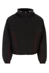Ferragamo Contrast-piping Drawstring Lightweight Jacket In Nero