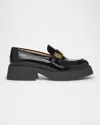 Ferragamo Caminia Patent Gancini Chunky Loafers