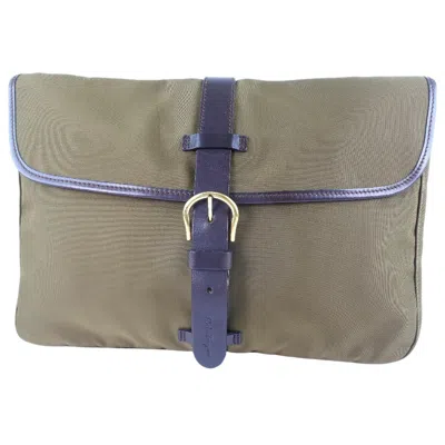 Pre-owned Ferragamo Canvas Clutch Bag () In Green