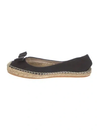 Pre-owned Ferragamo Canvas Colorblock Pattern Espadrilles In Black