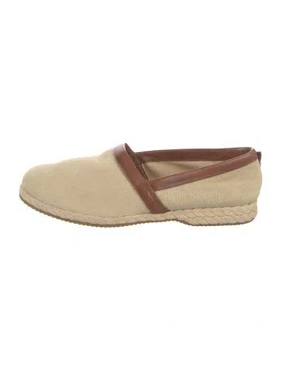Pre-owned Ferragamo Canvas Colorblock Pattern Espadrilles In Neutral