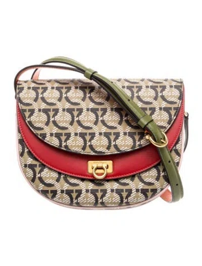 Pre-owned Ferragamo Canvas Crossbody Bag In Brown