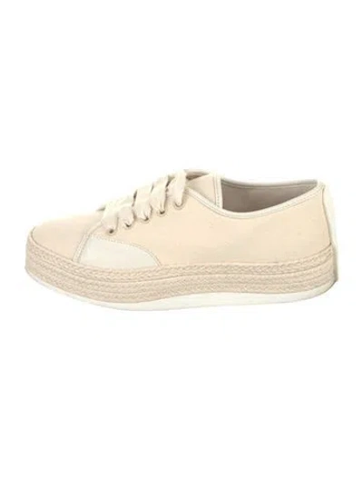 Pre-owned Ferragamo Canvas Espadrille Sneakers In Neutrals