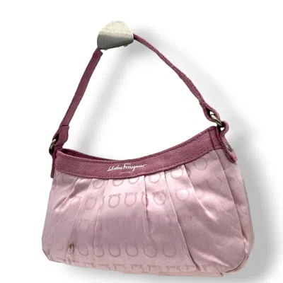 Pre-owned Ferragamo Canvas Handbag Pouch () In Pink