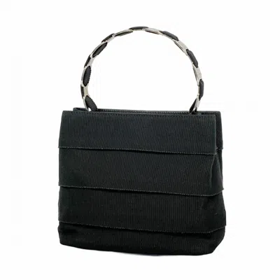 Pre-owned Ferragamo Canvas Handbag () In Black