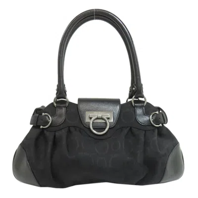 Pre-owned Ferragamo Canvas Handbag () In Black