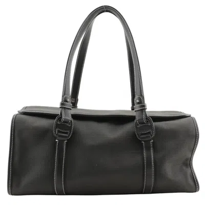 Pre-owned Ferragamo Canvas Handbag () In Black