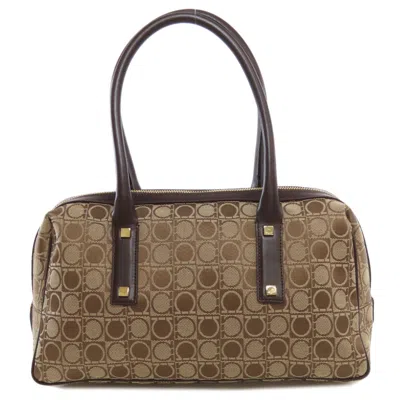 Pre-owned Ferragamo Canvas Handbag () In Brown