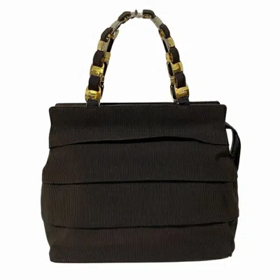 Pre-owned Ferragamo Canvas Handbag () In Brown
